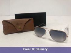 Ray-Ban Aviator Sunglasses, Copper Blue and Gradient Grey, RB 3025