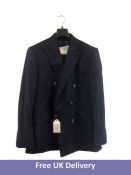 Hackett London SR Plain Flannel Suit, Navy, Size 42
