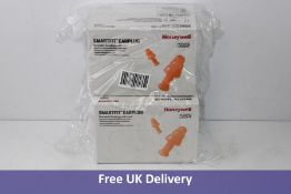 One hundred pairs of Honeywell Howard Leight Reusable Earplugs with cords