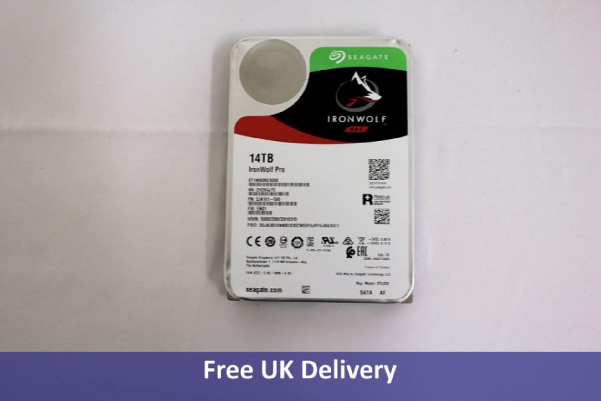 Seagate Iron Wolf Pro 14TB Internal SATA Hard drive. Packaging opened.