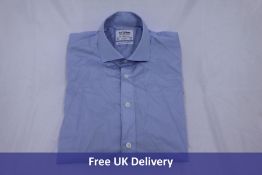T M Lewin Men's Slim Fit Two Fold Shirt, Blue, Size 15.5