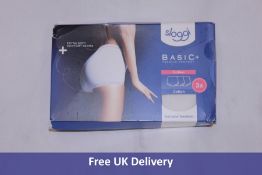 Four Sloggi Basic+ Premium Comfort 3x Maxi Cotton, White to include 2x 20, 1x 22 and 1x 28