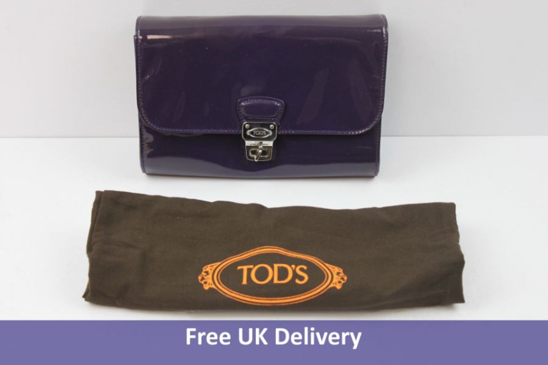 Tod's Bandoliera Piccola Women's Patent Leather Crossbody Bag, Purple