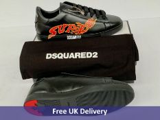 DSquared2 Men's Lace-Up Low Top Sneakers, Black, UK 9