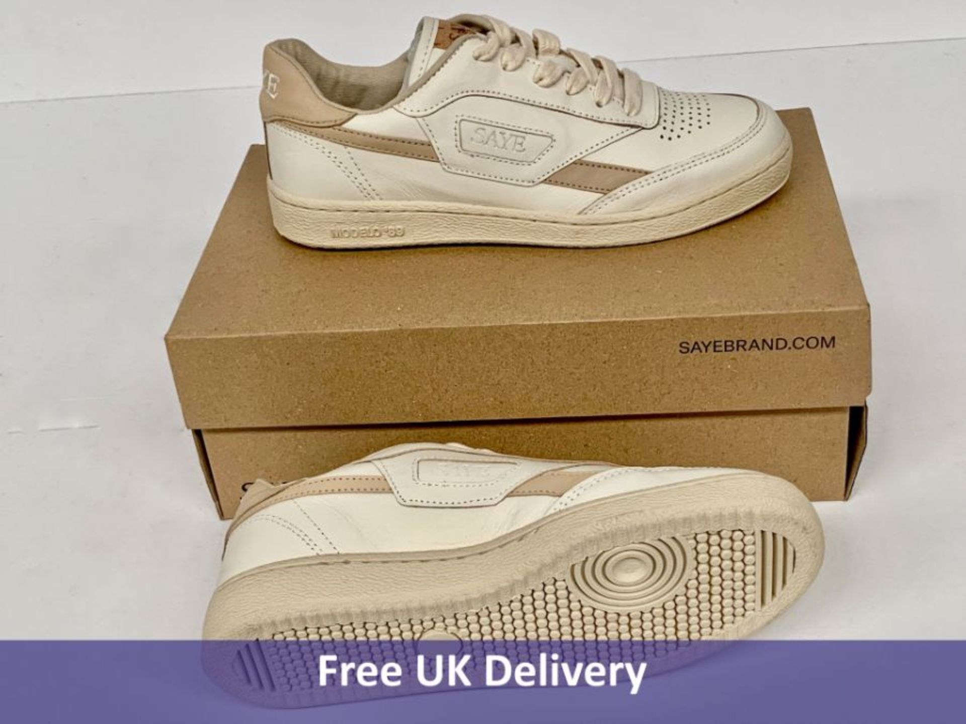 Saye Unisex Modelo '89 Trainers, Beige, UK 4