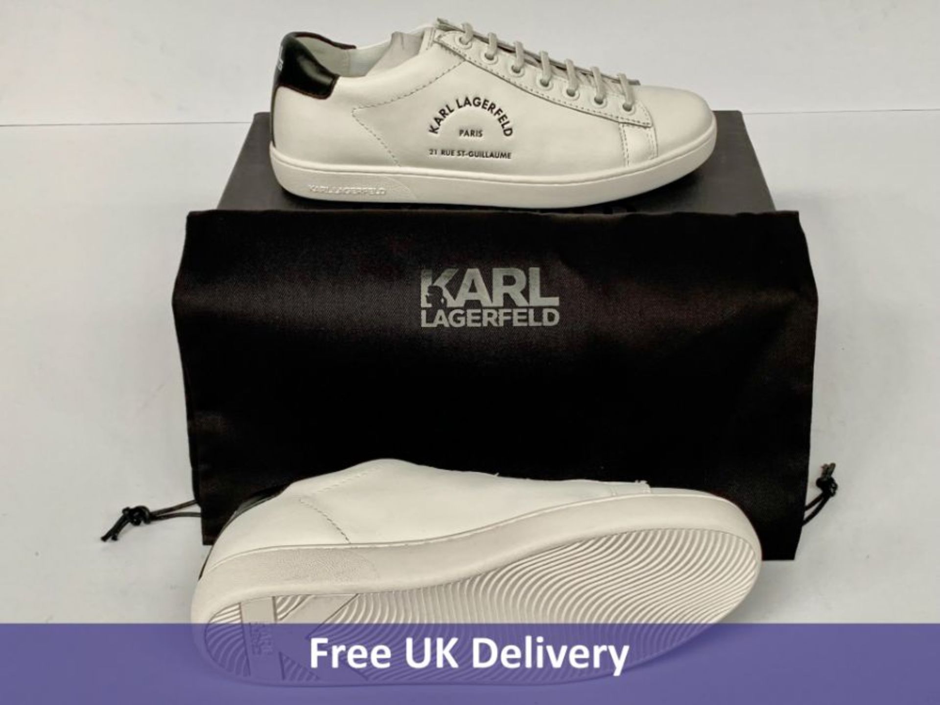 Karl Lagerfeld Women's Trainers, White, UK 4. Box damaged
