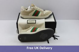 Gucci Women's Screener Trainers, Beige, Green and Red, UK 7.5