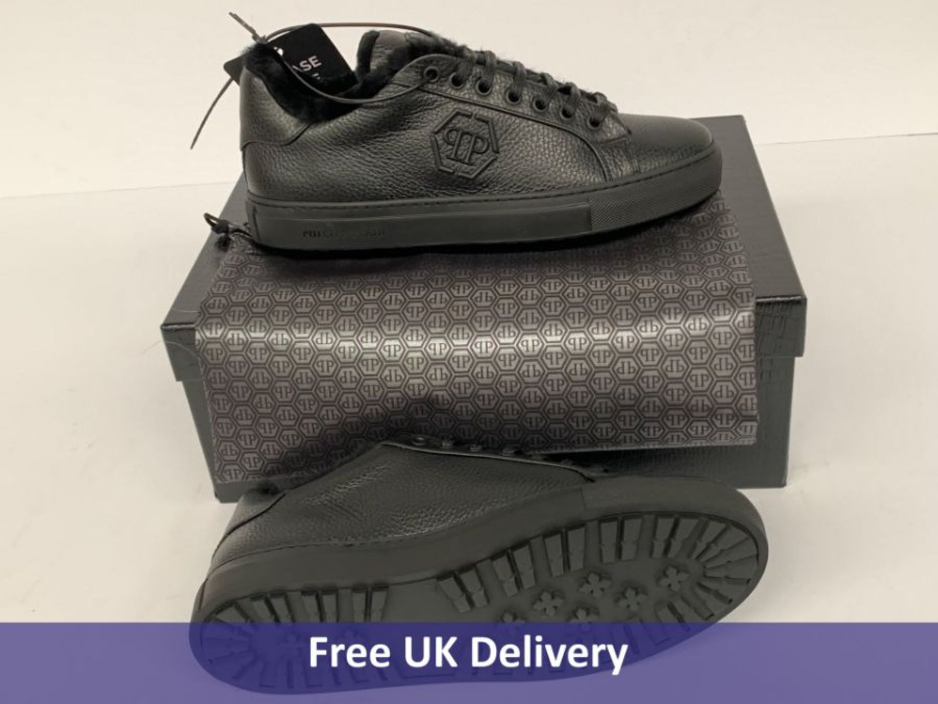 Philipp Plein Men's Lo-top Sneakers Hexagon, Black, UK 40