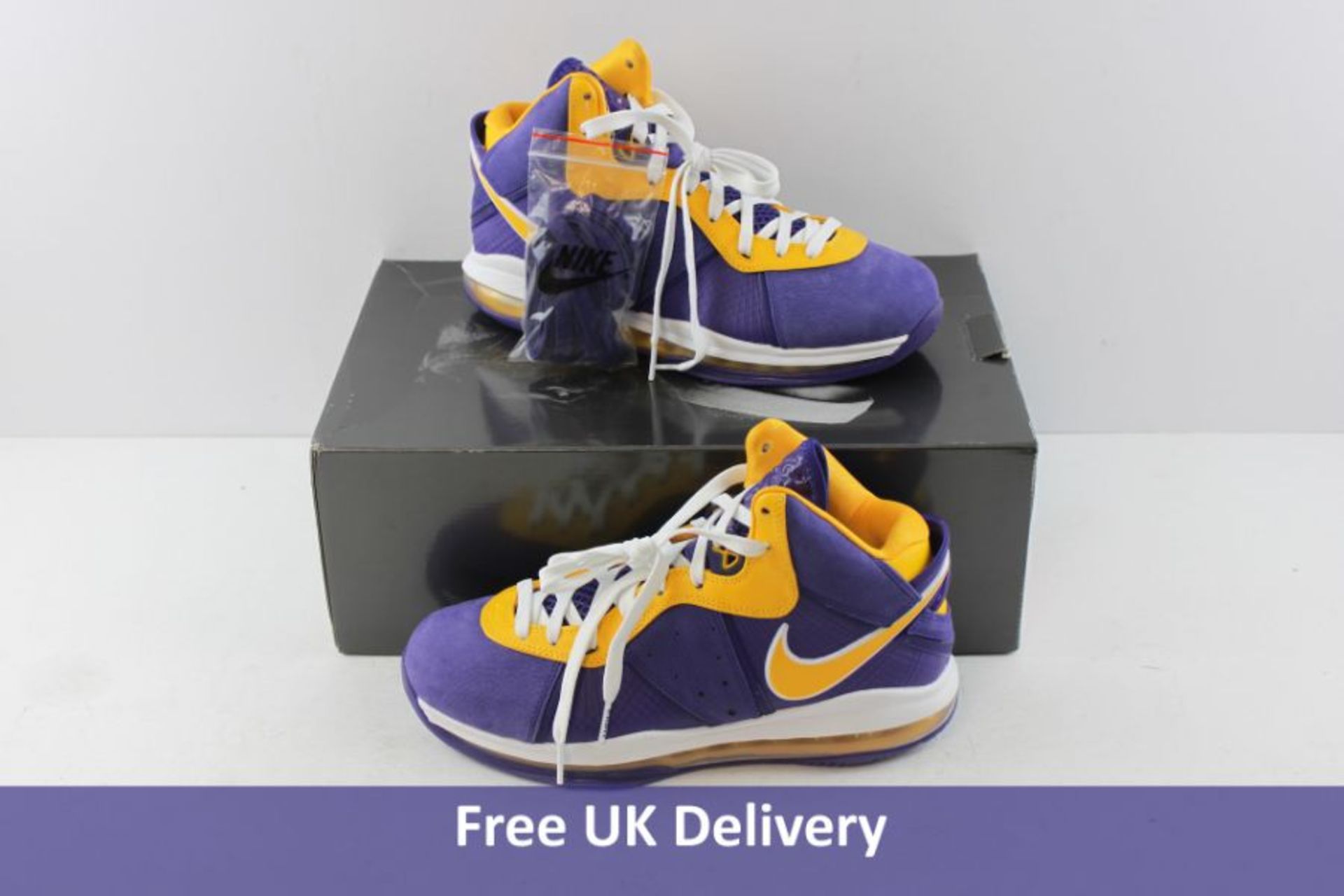 Nike LeBron 8 QS Unisex Basketball Shoes, Purple and Yellow, Size 8