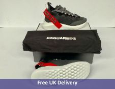 DSquared2 Men's Lace Up Low Top Sneakers, Black and Red, EU 40