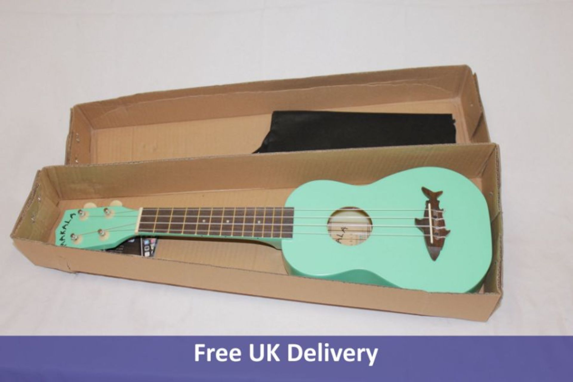 Five Makala Shark Ukulele's to include 1x Surf Green MK-SS/GRN, 1x MK-S Entry-Level Soprano, 1x Kala