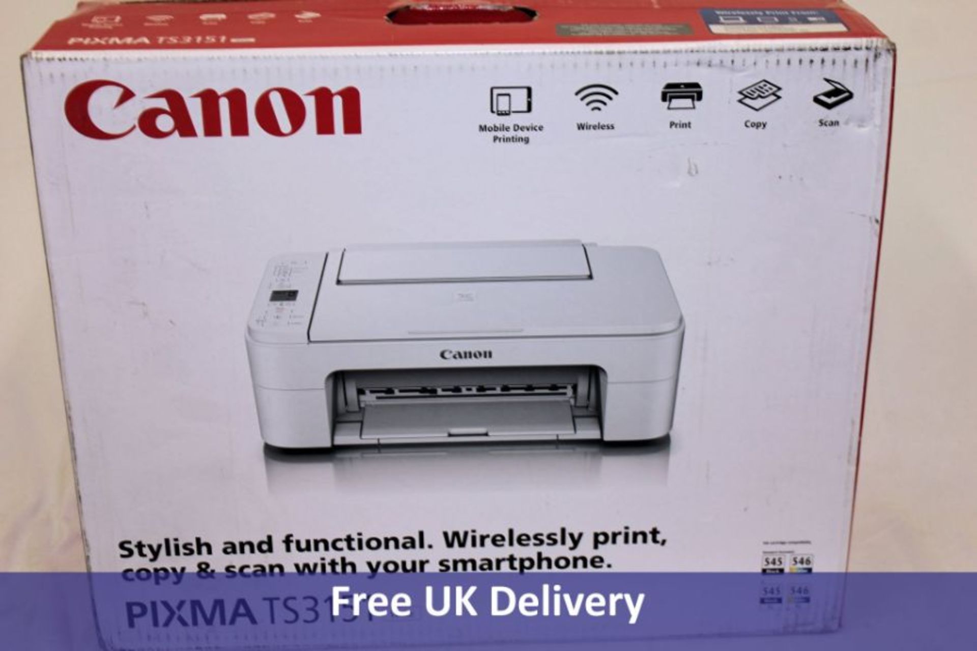 Two Canon Pixma TS3151 Printers, White - Image 2 of 2