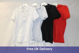 Four Sportalm Polo Shirts to include, 1x Red, 1x Black, 1x Grey and 1x White, All EU 36