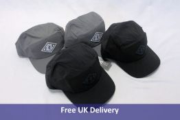 Four Fox FlexFit Hats to include two Fox FlexFit Badge 5 Panel Hats, Black and Two Fox FlexFit Badge