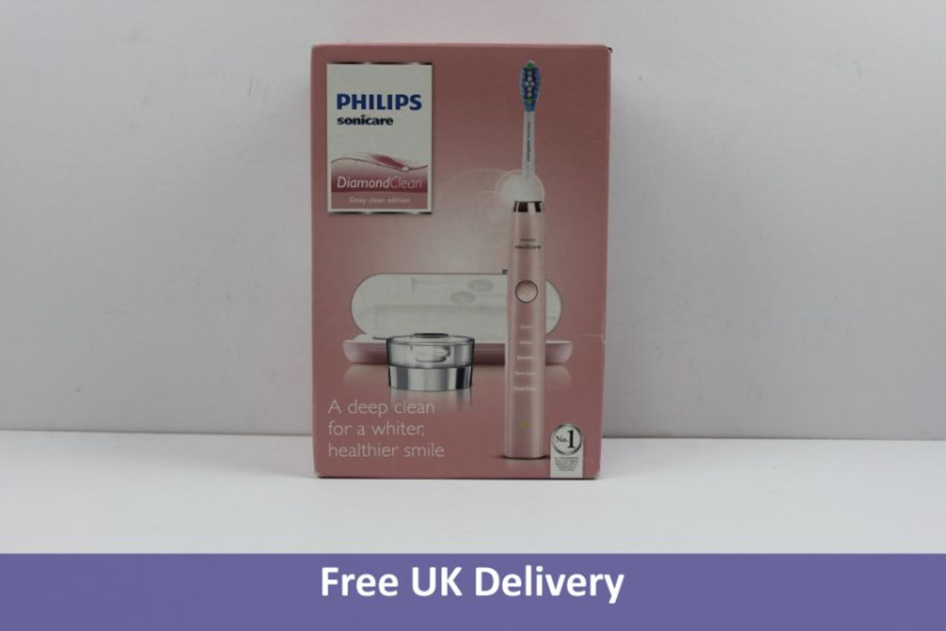 Philips Sonicare Diamond Clean Electric Toothbrush, Pink. Box damaged