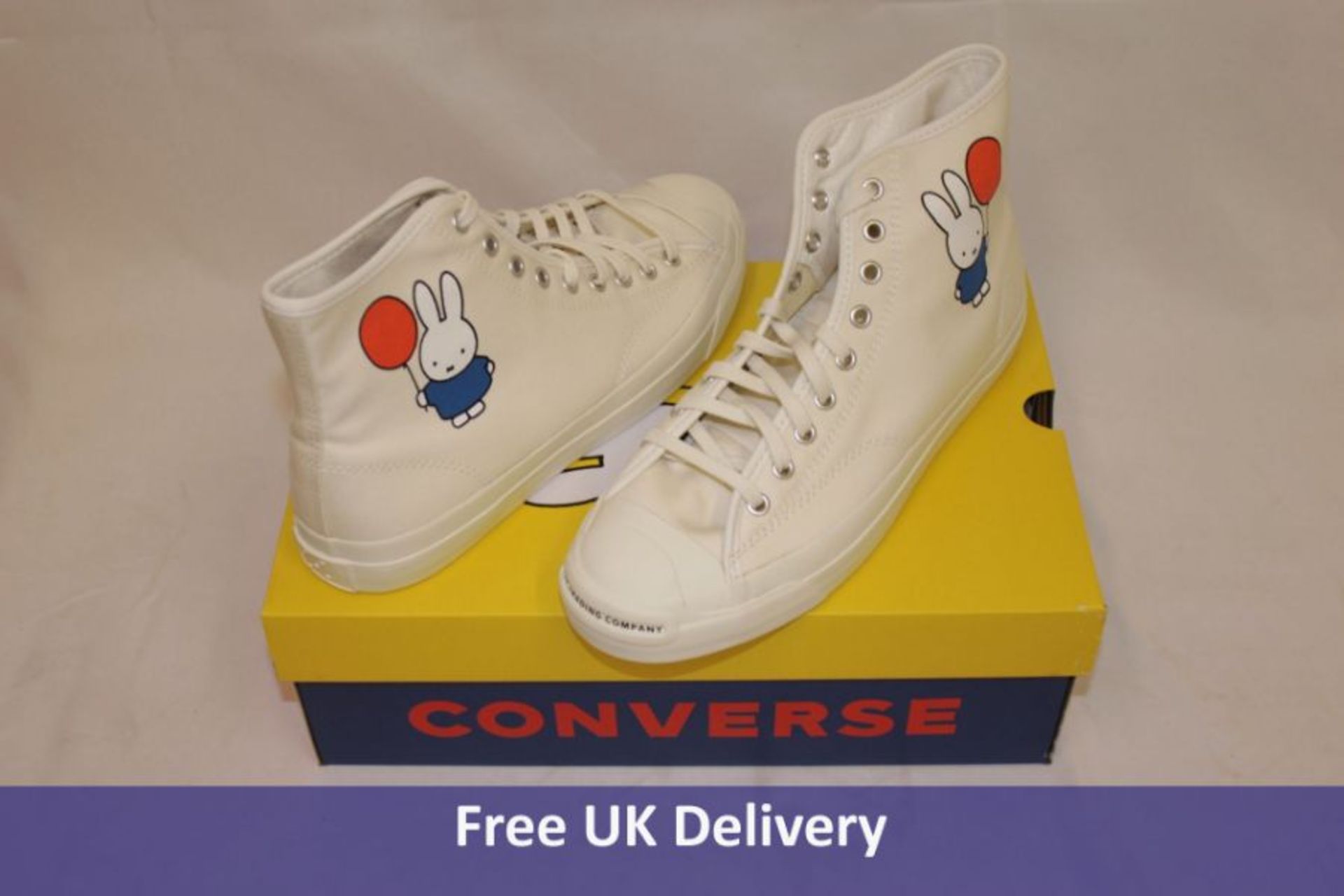 Three Converse Pop Trading Company Hi Top Trainers, Off White, All UK 8.5 - Image 3 of 3
