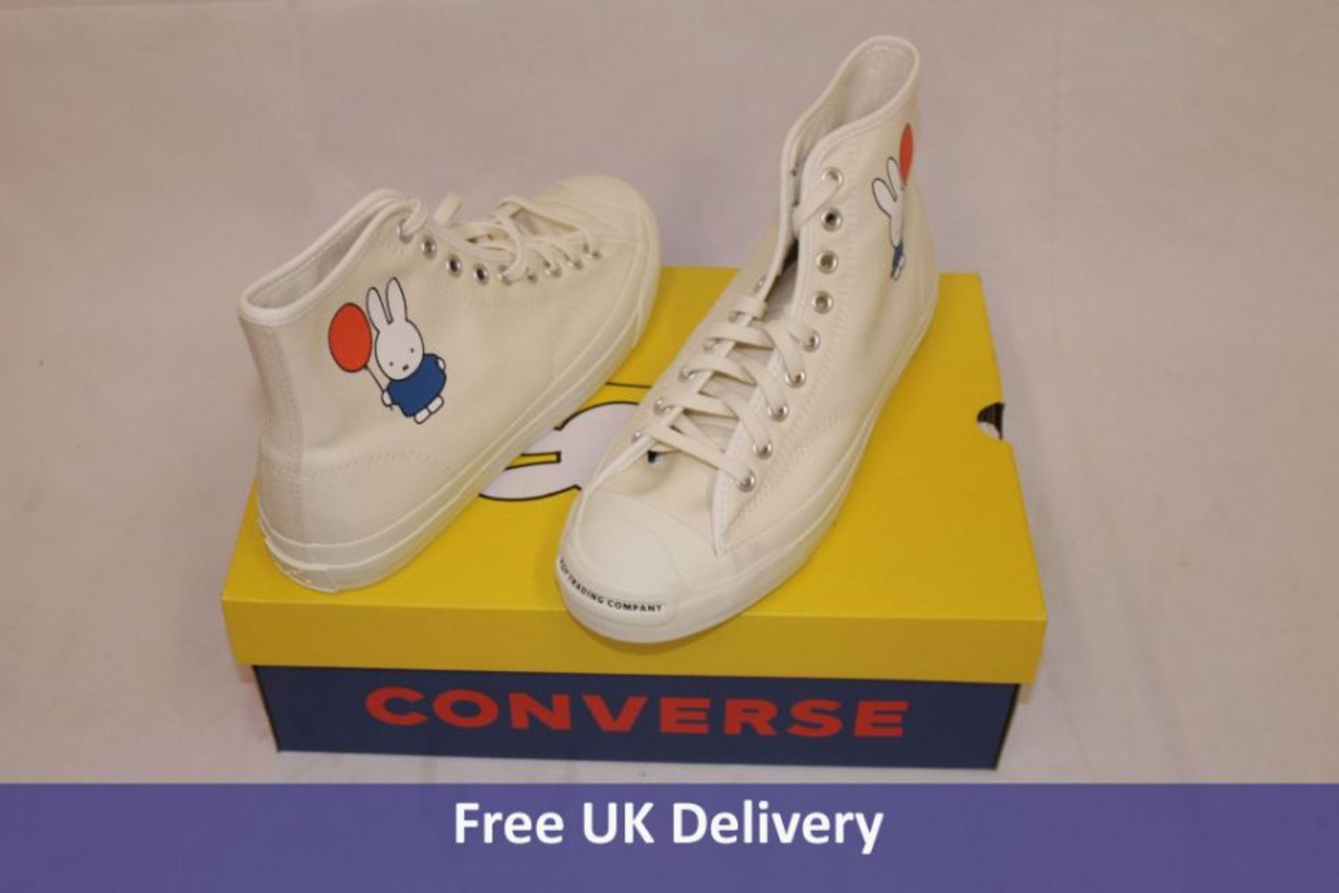 Three Converse Pop Trading Company Hi Top Trainers, Off White to include 1x UK 7, 1x UK 7.5, and 1x - Image 3 of 3