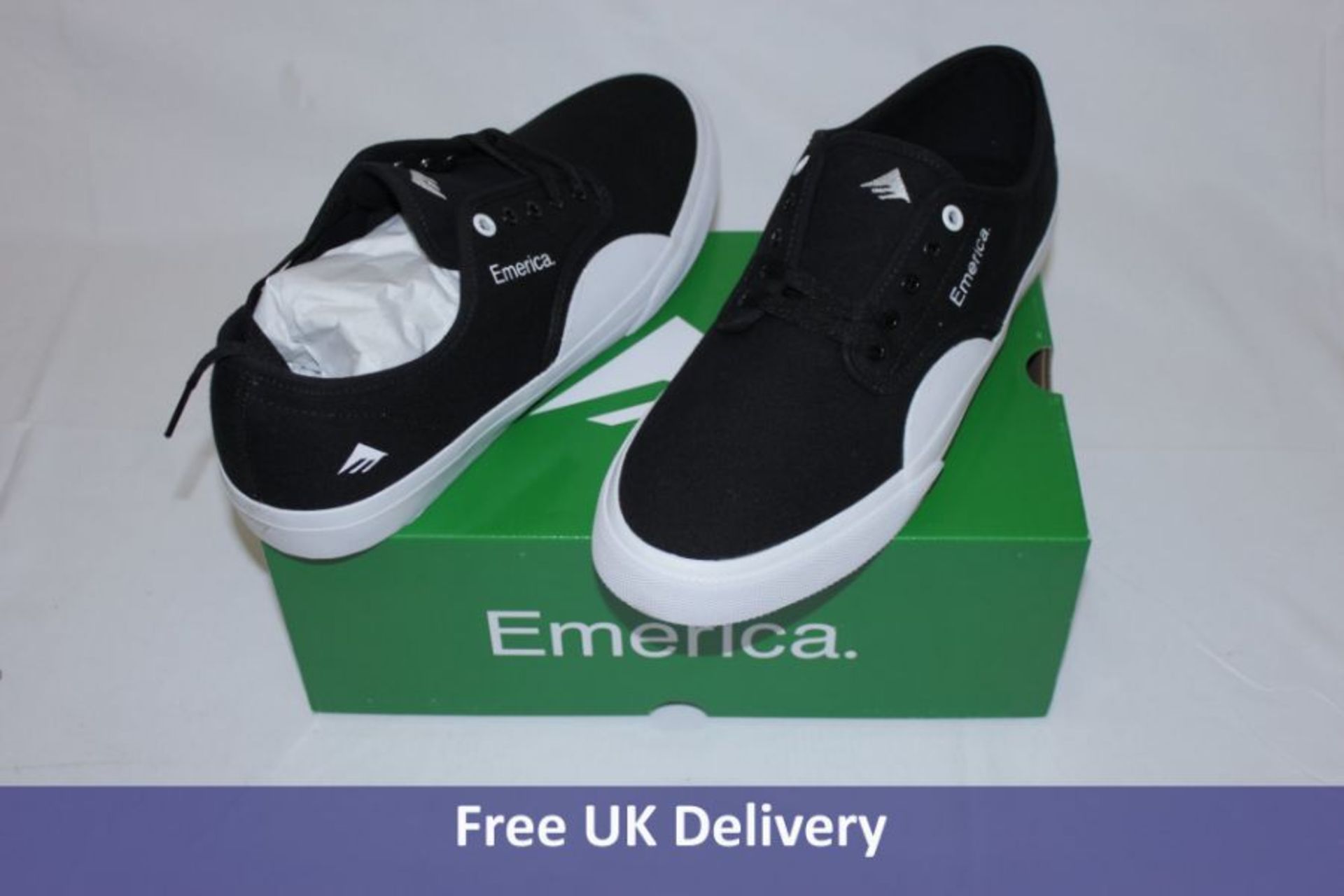 Three pairs of Emerica Wino Standard Trainers, Black/White/Gum to include 2x UK 9 and 1x UK 11 - Image 3 of 3