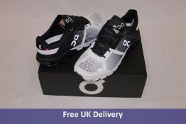 One ON CloudFlow Trainers, Black/White, UK 10 and 1x ON Cloud Trainers, Black, UK 8
