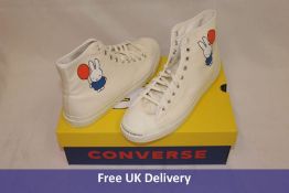 Three Converse Pop Trading Company Hi Top Trainers, Off White to include 1x UK 7, 1x UK 7.5, and 1x