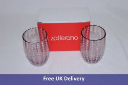 Six Zafferano Perle Glass Tumblers, Amethyst