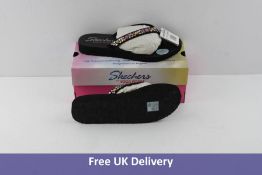 Four Pairs of Skechers Women's Daisy Garden Flip Flops, Black, UK 8