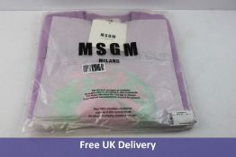 MSGM Milano Women's Sweatshirt, Pink and Green, Size L