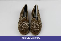 Madame Pauline Women's Vintage Friulane Bandana Tobacco Shoes, Brown Pattern, Size 6.5