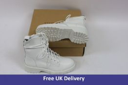 Steve Madden Women's Lace Up Ankle Boots, White, UK 5. Box damaged