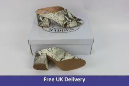 Steve Madden Women's Selma Cross Strap Block Heel Mules, Snake Print, UK 6