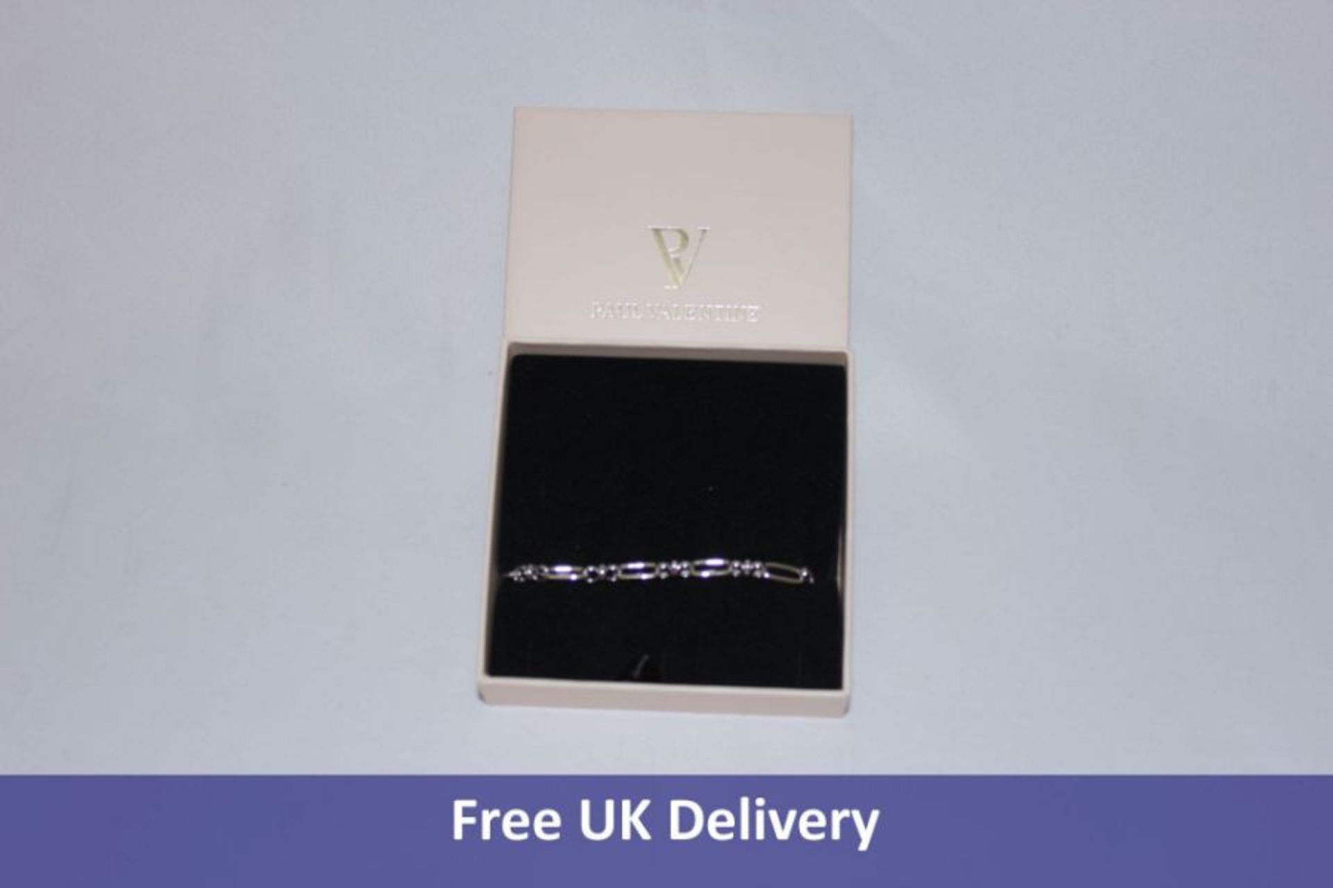 One Paul Valentine Diamond Cuff Bangle, Gold, Diameter 6cm and 1x Paul Valentine Zilverkleurige New