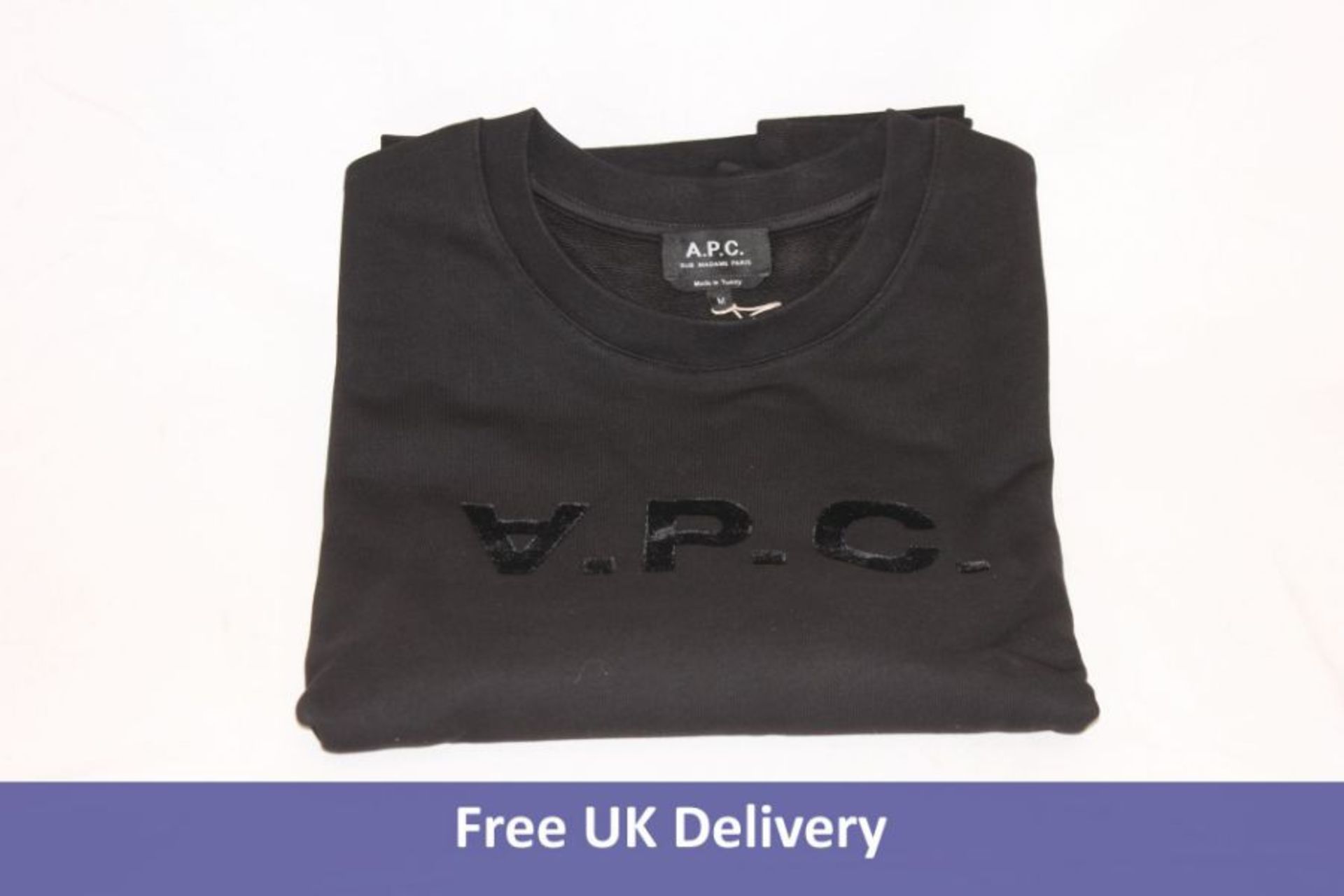 Three A.P.C. VPC Crew Neck Sweatshirt, Black, Size M