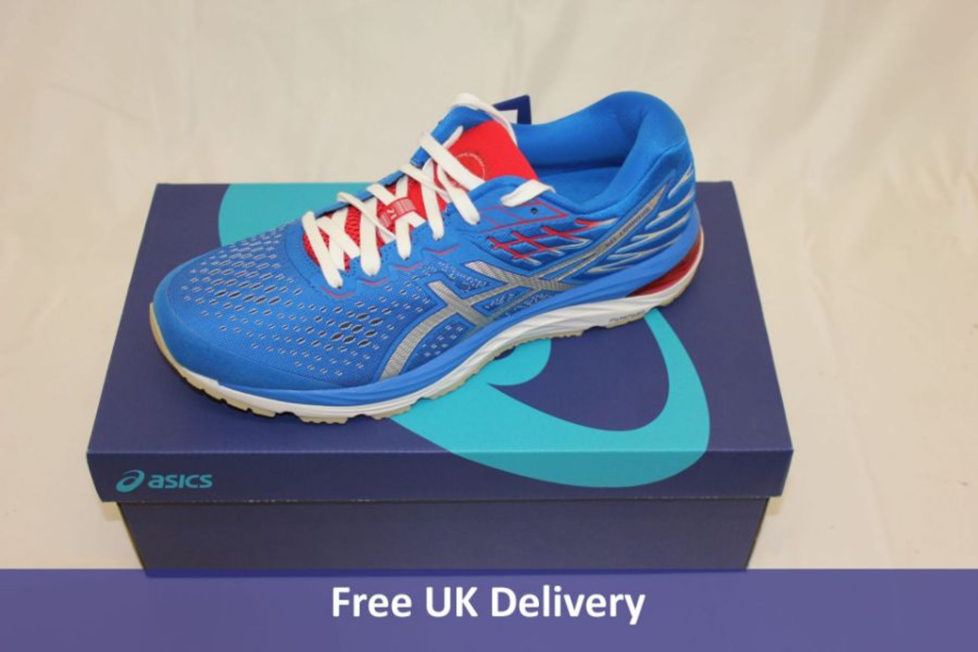 Two Asics Gel Cumulus 21 Men's Trainers to include 1x Electric Blue/White UK 10 and 1x Piedmont Grey - Image 2 of 2