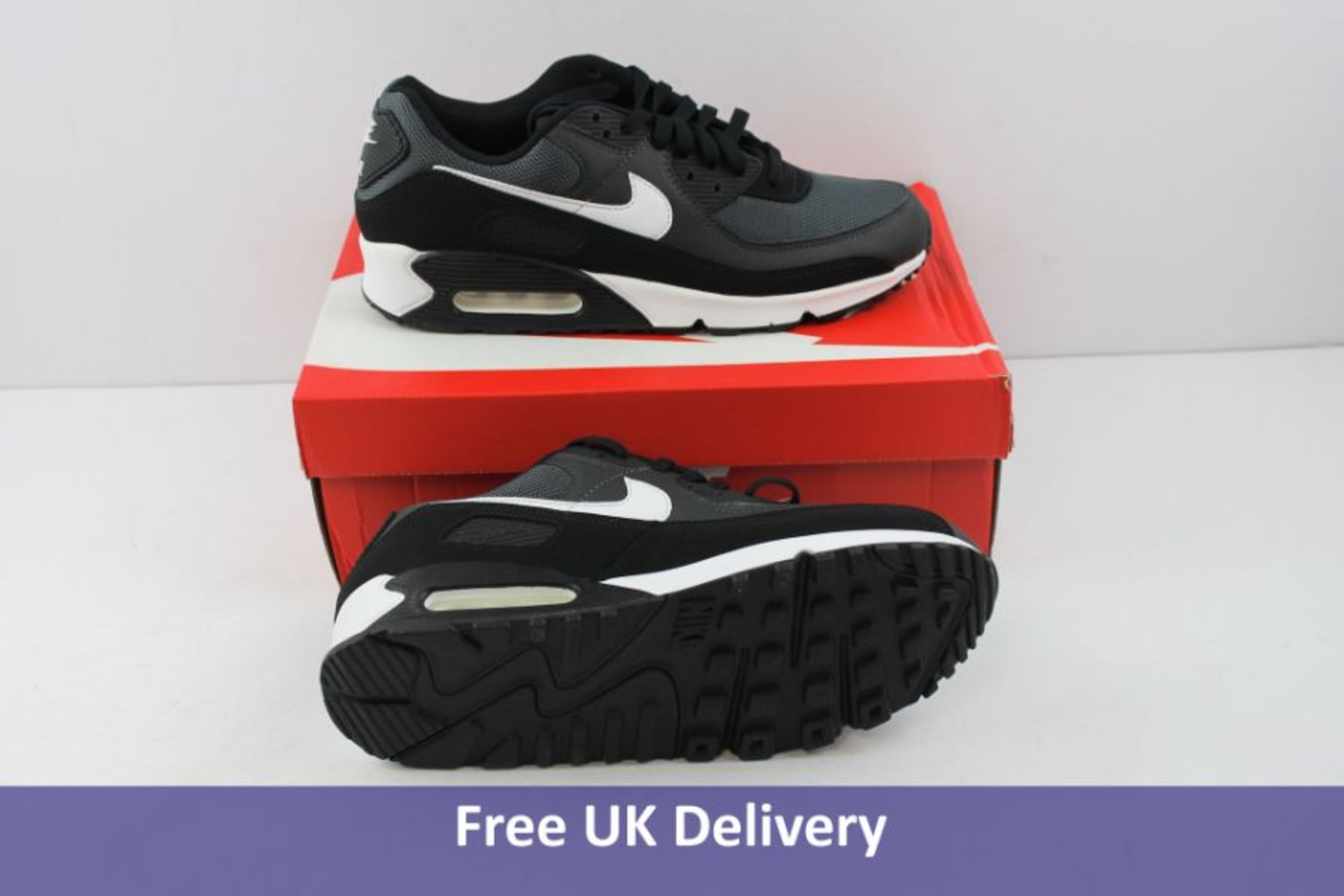 Nike Men's Air Max 90S Trainers, Iron Grey, White and Dark Smoke Grey, UK 9.5