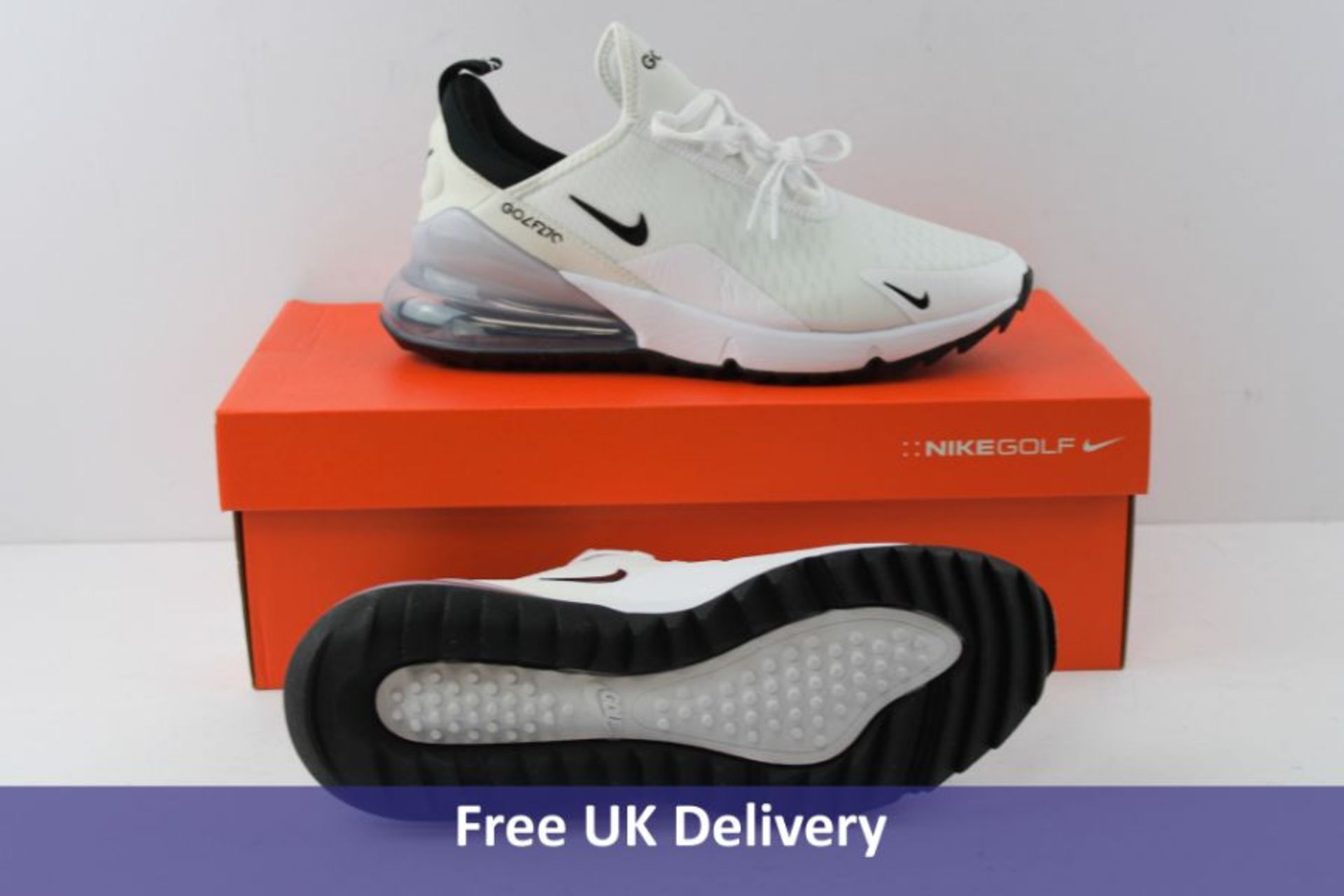 Nike Air Max Unisex 270G Golf Trainers, White and Black, UK 6.5
