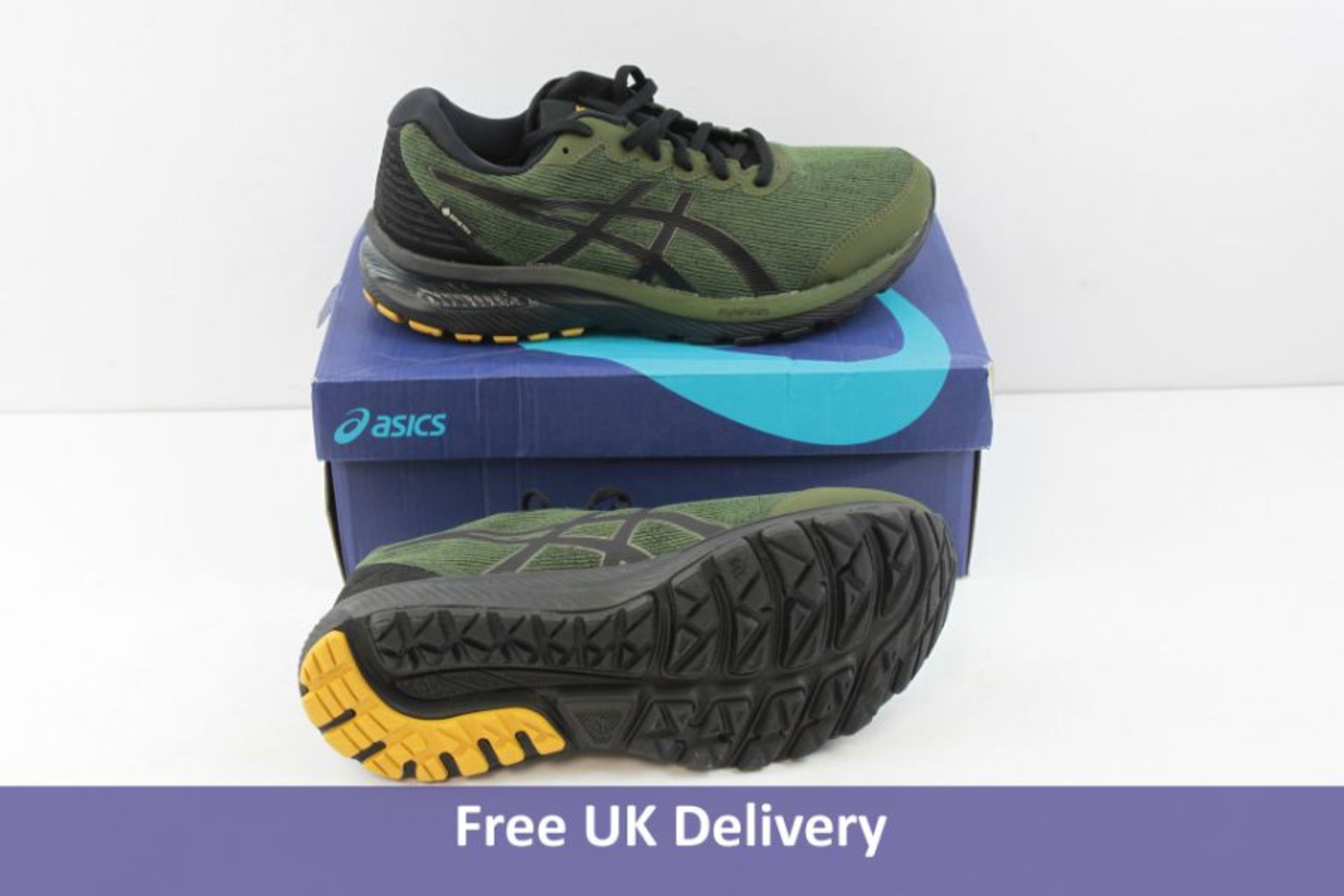 Asics Men's Gel-Cumulus 22 G TX Trainers, Green and Black, UK 7. Box damaged