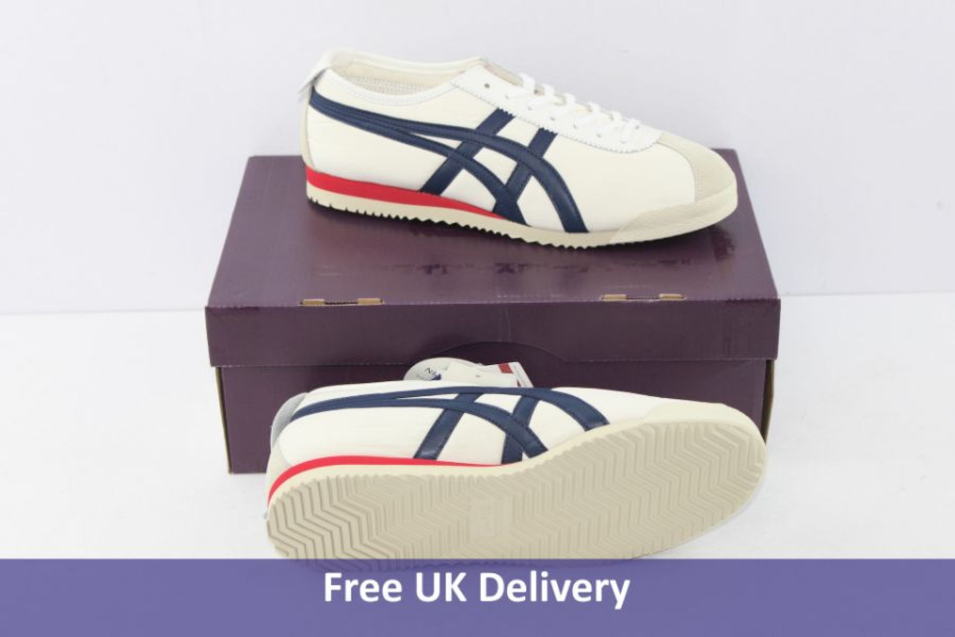 Onitsuka Tiger Unisex Limber NM Trainers, White, Blue and Red, UK 8