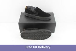 Saint Laurent Men's Venice Slip On Suede Canvas Shoes, Black, UK 6.5