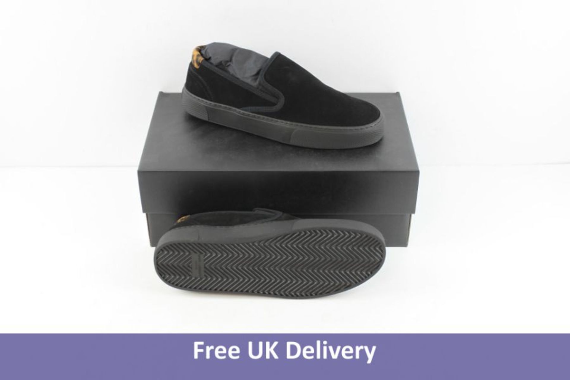 Saint Laurent Men's Venice Slip On Suede Canvas Shoes, Black, UK 10.5