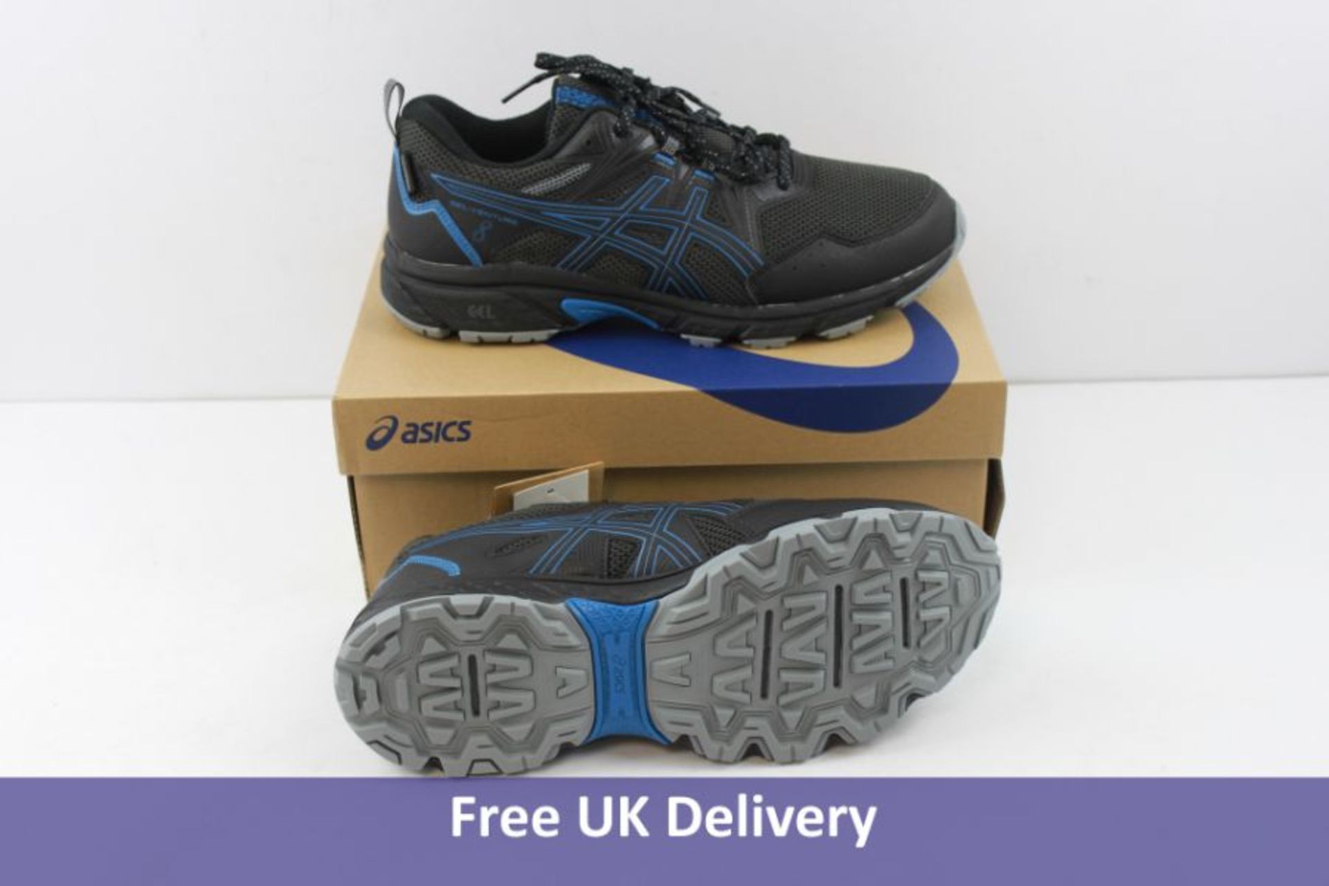 Asics Men's Gel-Venture 8 Trainers, Black and Reborn Blue, UK 8