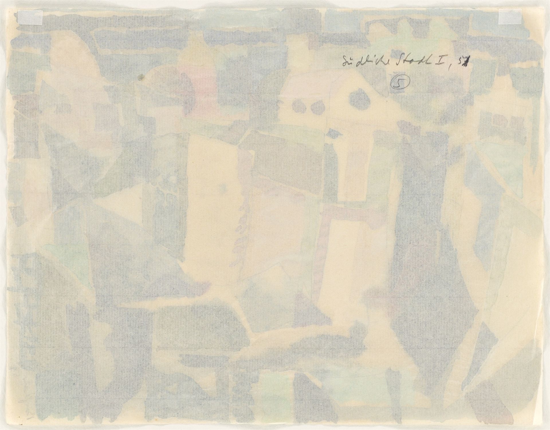 Eduard Bargheer. „Südliche Stadt 1“. 1951 - Bild 3 aus 4