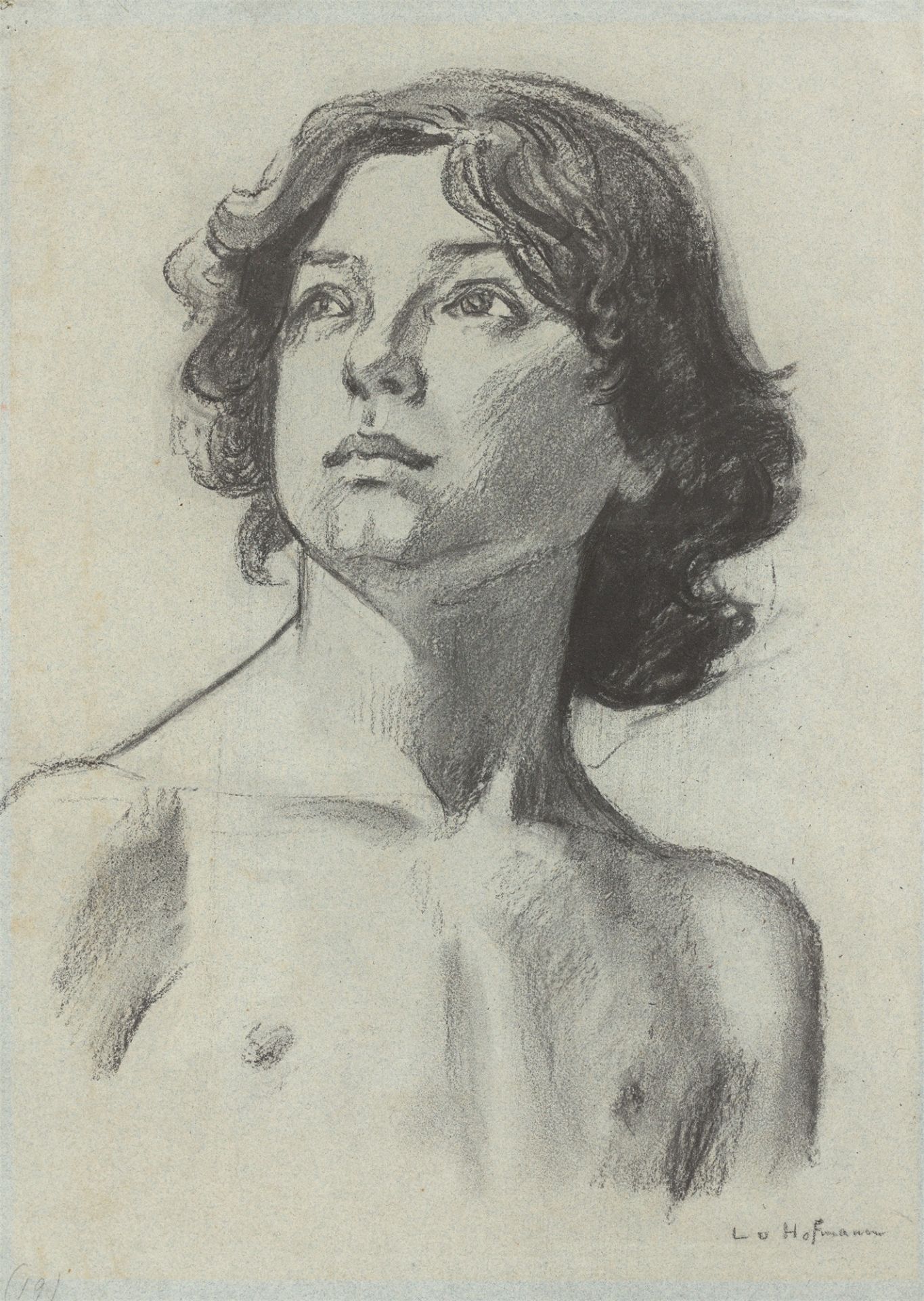 Ludwig von Hofmann. Brustbild eine Jungen. Um 1895