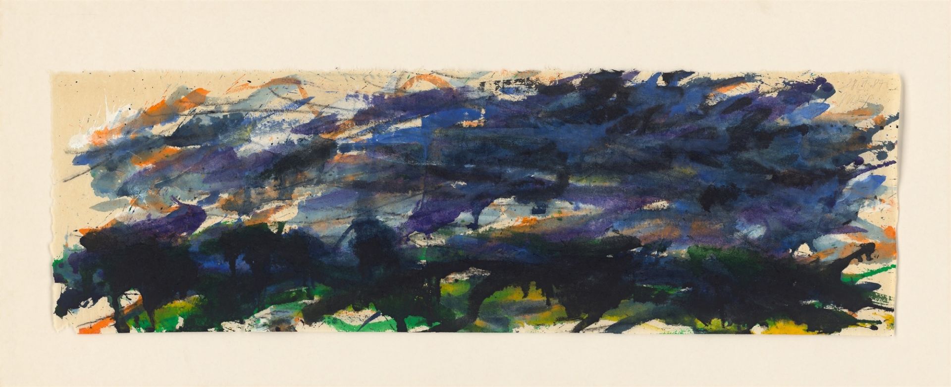 Max Uhlig. „Schwere Wolken über flacher Landschaft“. 1987 - Bild 2 aus 3