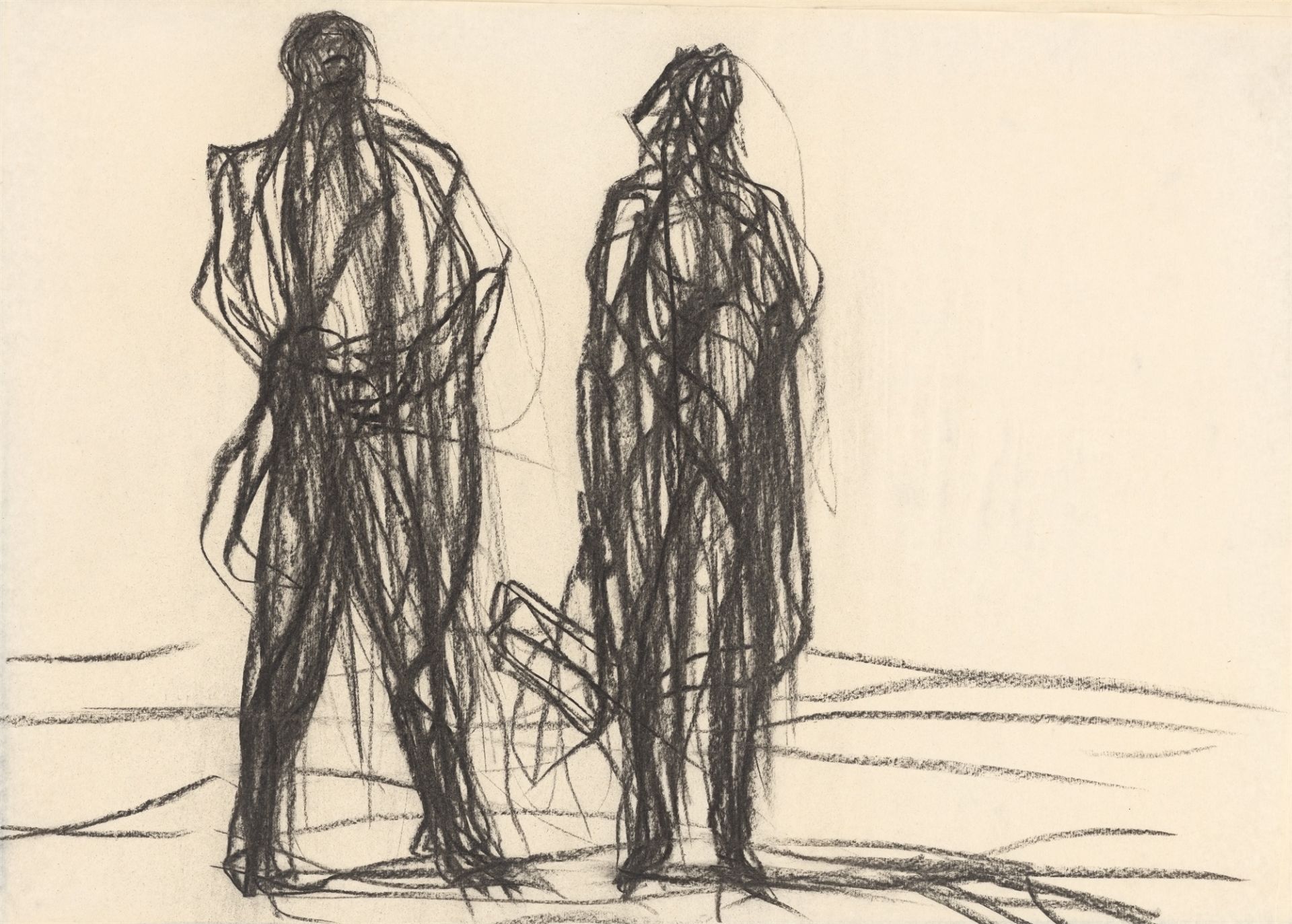 Max Uhlig. „Zwei Figuren (Straßenszene)“. 1986