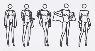 Julian Opie. Woman Taking Off Man's Shirt In Five Stages. 2004