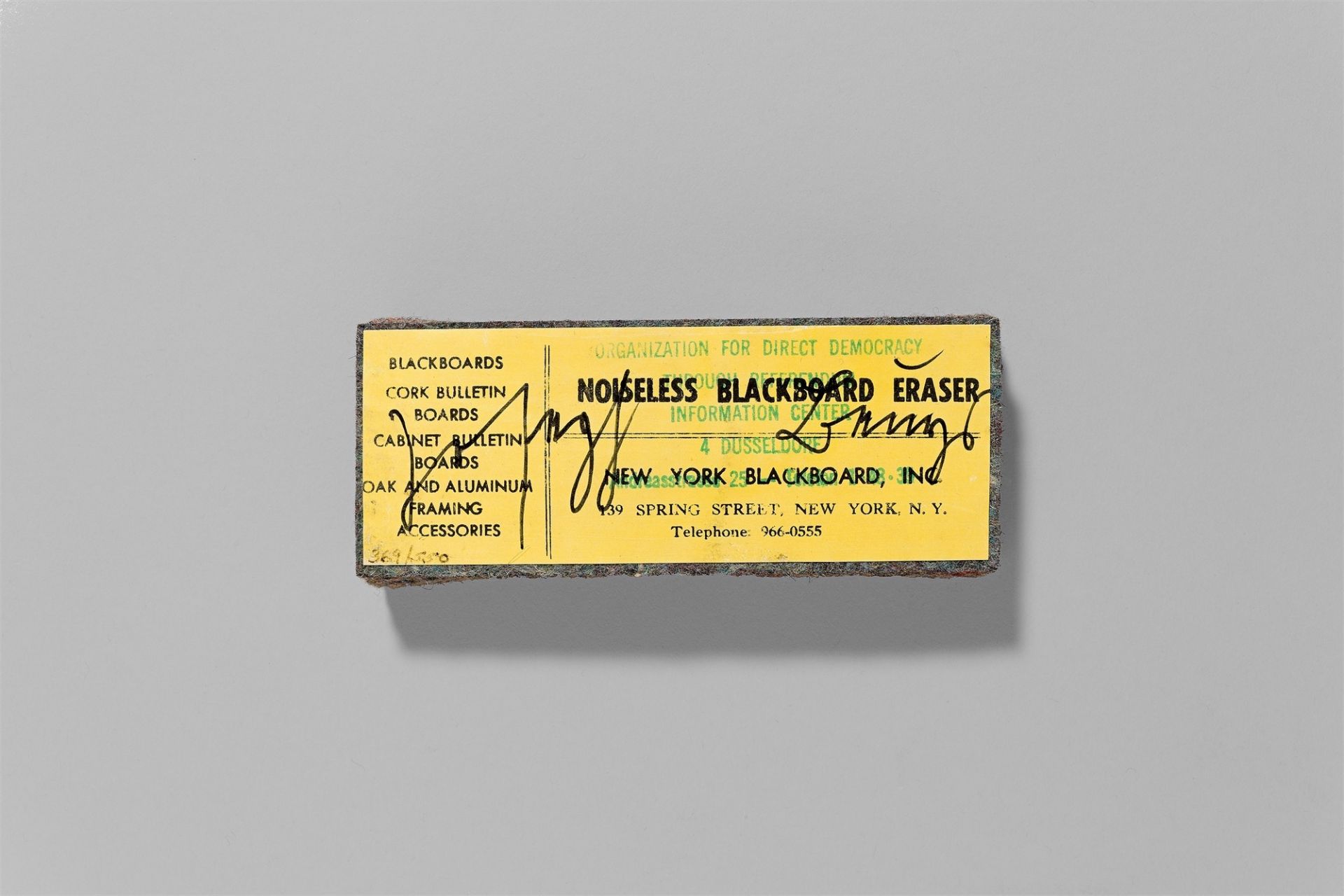 Joseph Beuys. „Noiseless Blackboard Eraser“. 1974