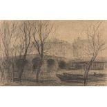 Charles-François Daubigny. Vue des quais de Seine et du Pont Marie, Paris.