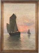 Max Clarenbach. „Segelboote bei Sonnenuntergang“. 1902