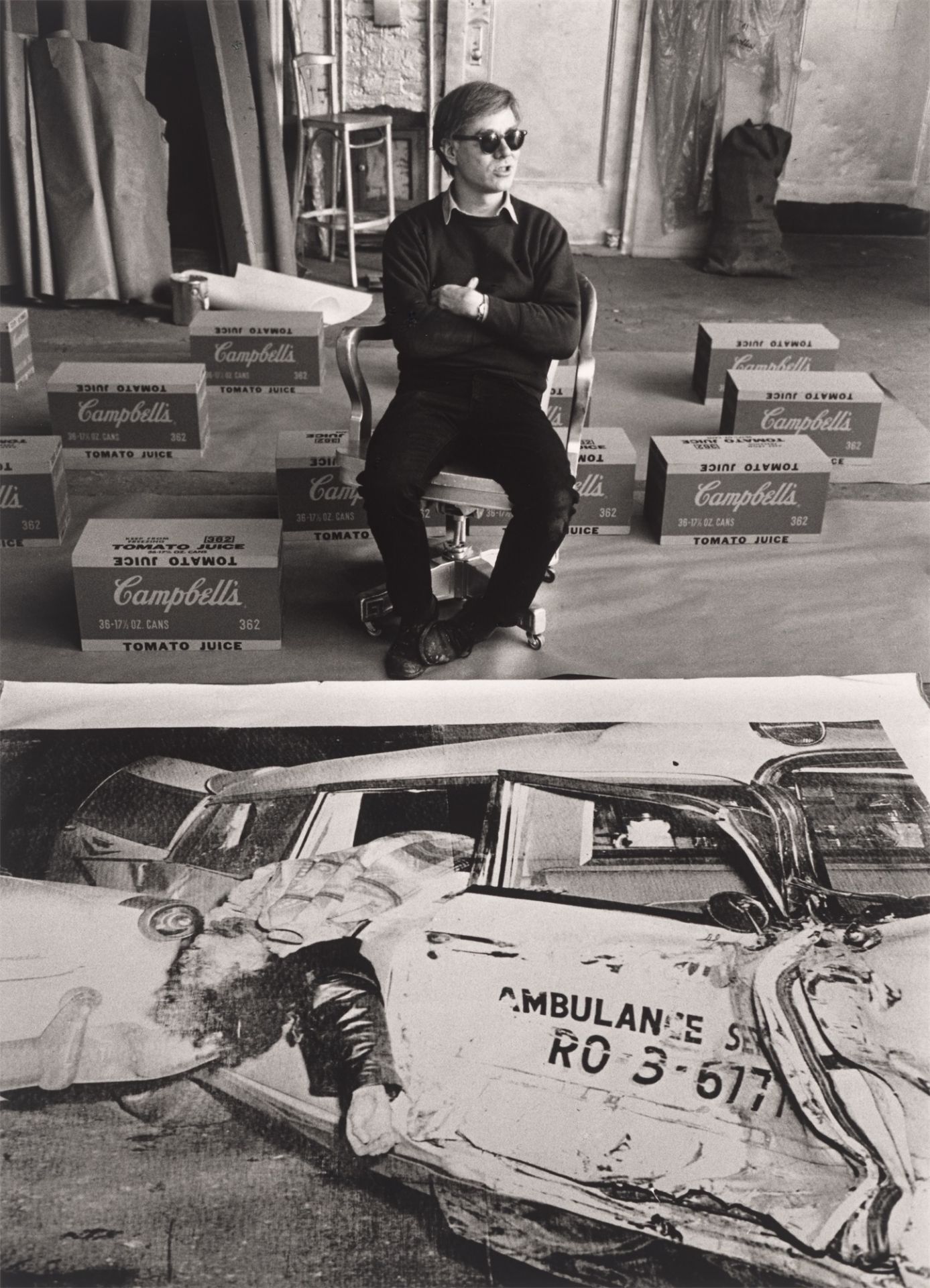 Ken Heyman. Andy Warhol in his Studio, N.Y.C. 1964
