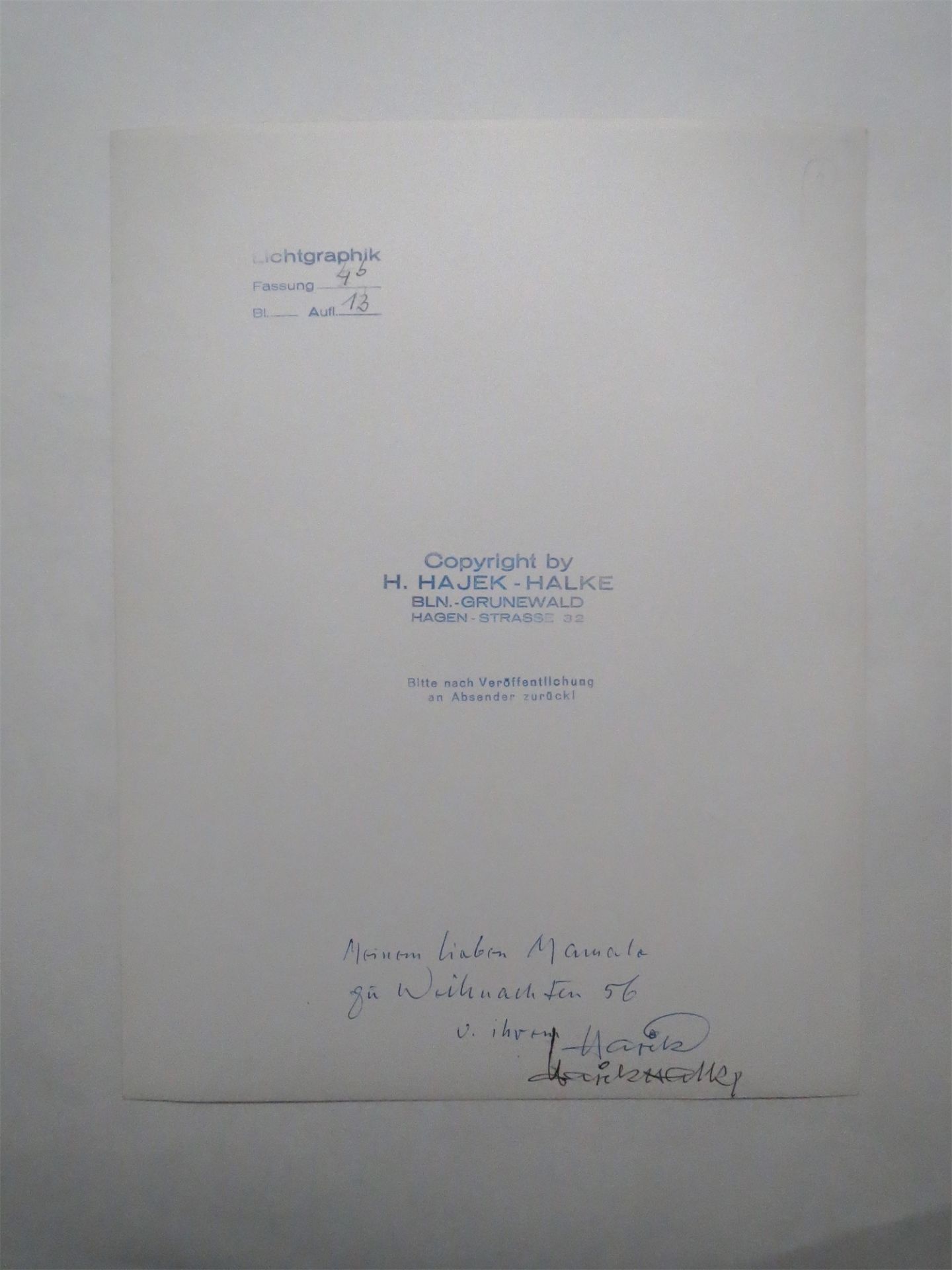 Heinz Hajek-Halke. Vergänglichkeit. Um 1956 - Image 2 of 2